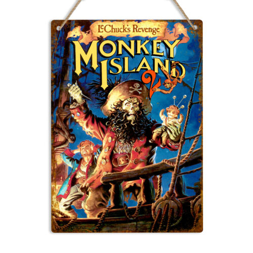 Retro Gaming Island - MONKEY ISLAND 2 ヴィンテージメタルウォールサイン レトロゲーミングプラーク Amiga