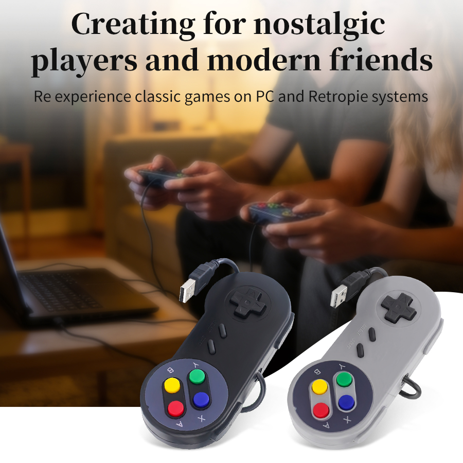 Retro Gaming Raspberry Pi 4 - USBレトロゲームパッド PC用 NESPi RetroPie対応 高感度有線ゲームコントローラー Raspberry