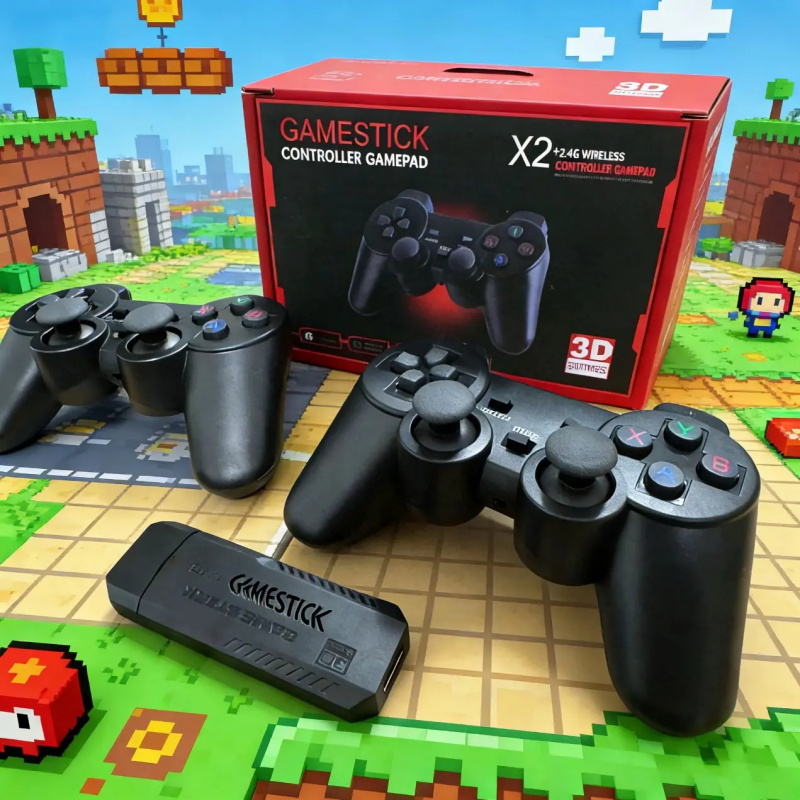 Retro Gaming X2 - プラグアンドプレイレトロゲームコンソール4K HDMI出力ワイヤレスハンドヘルドゲーム機ヴィンテージスタイルXinghao X2ゲームスティック