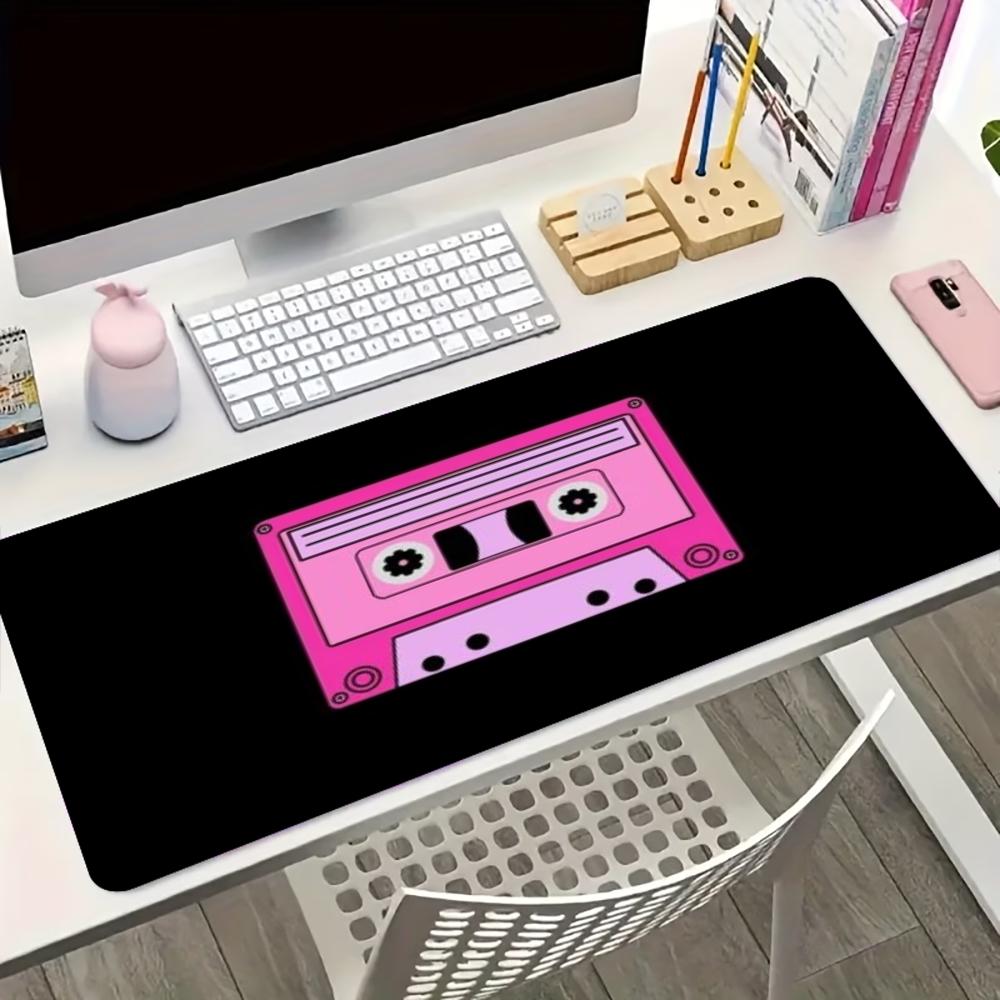 ピンクのレトロなカセットテープ型大型ゲーミングマウスパッド、 - Mouse Gaming Retro のレビューと価格