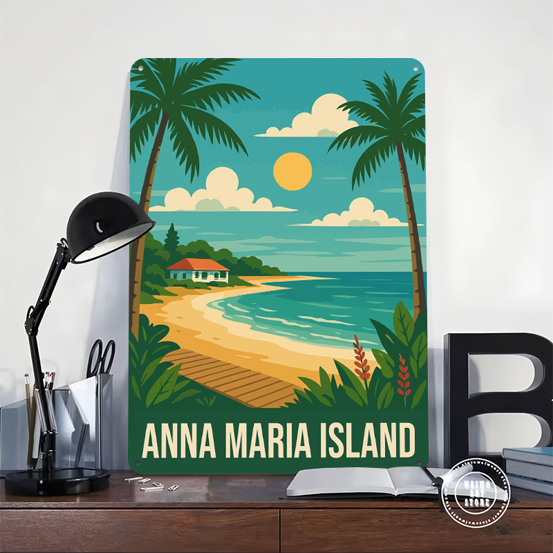 アンナマリア島旅行メタルポスターカスタムウォールアートレトロ - Retro Gaming Island のレビューと価格