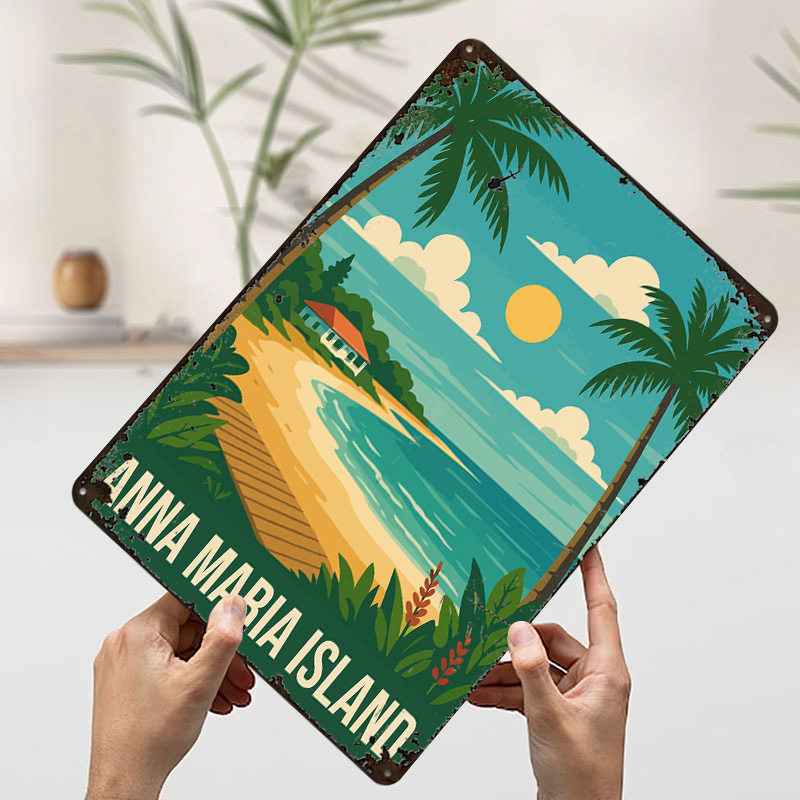 アンナマリア島旅行メタルポスターカスタムウォールアートレトロ - Retro Gaming Island のレビューと価格