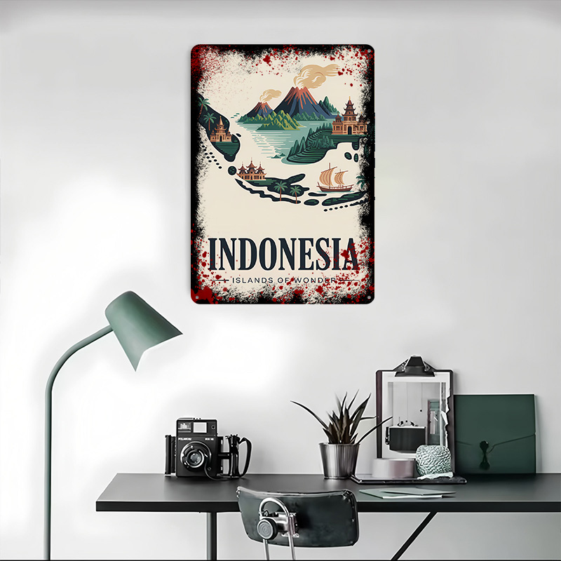 インドネシアのワンダーアイランド旅行プリントポスターカスタマ - Retro Gaming Island のレビューと価格