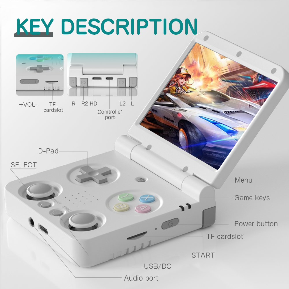 MIYOO Flip V2 レトロ携帯ゲーム機、金属製ヒンジ - Retro Gaming Usb Stick のレビューと価格