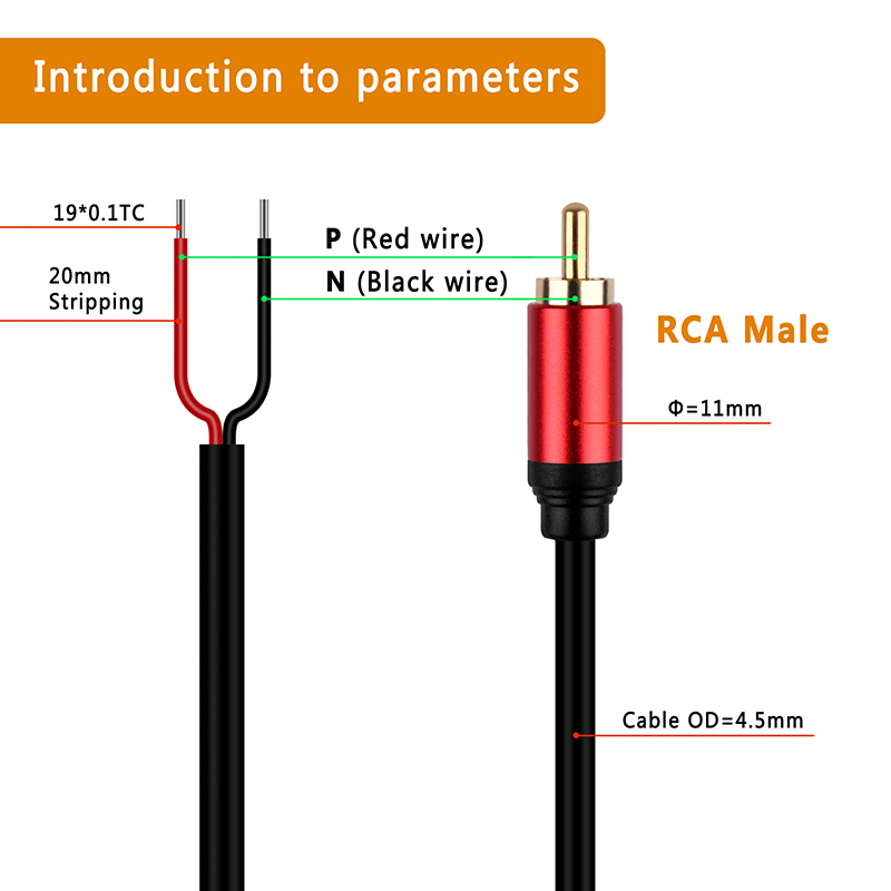RCAオスプラグジャックコネクタ、ベアワイヤー、スピーカー用 - Composite Rca Cable のレビューと価格