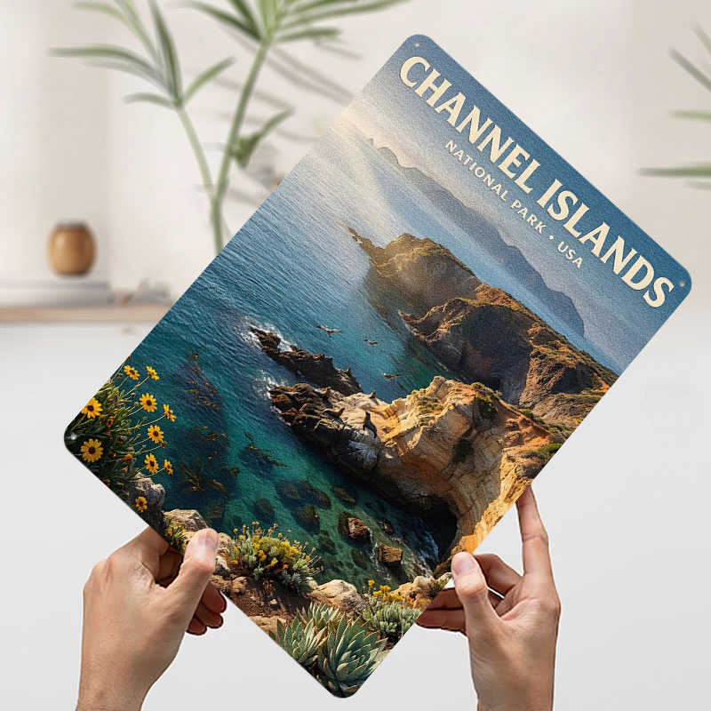 チャンネル諸島国立公園メタルポスターカスタムウォールアートレ - Retro Gaming Island のレビューと価格
