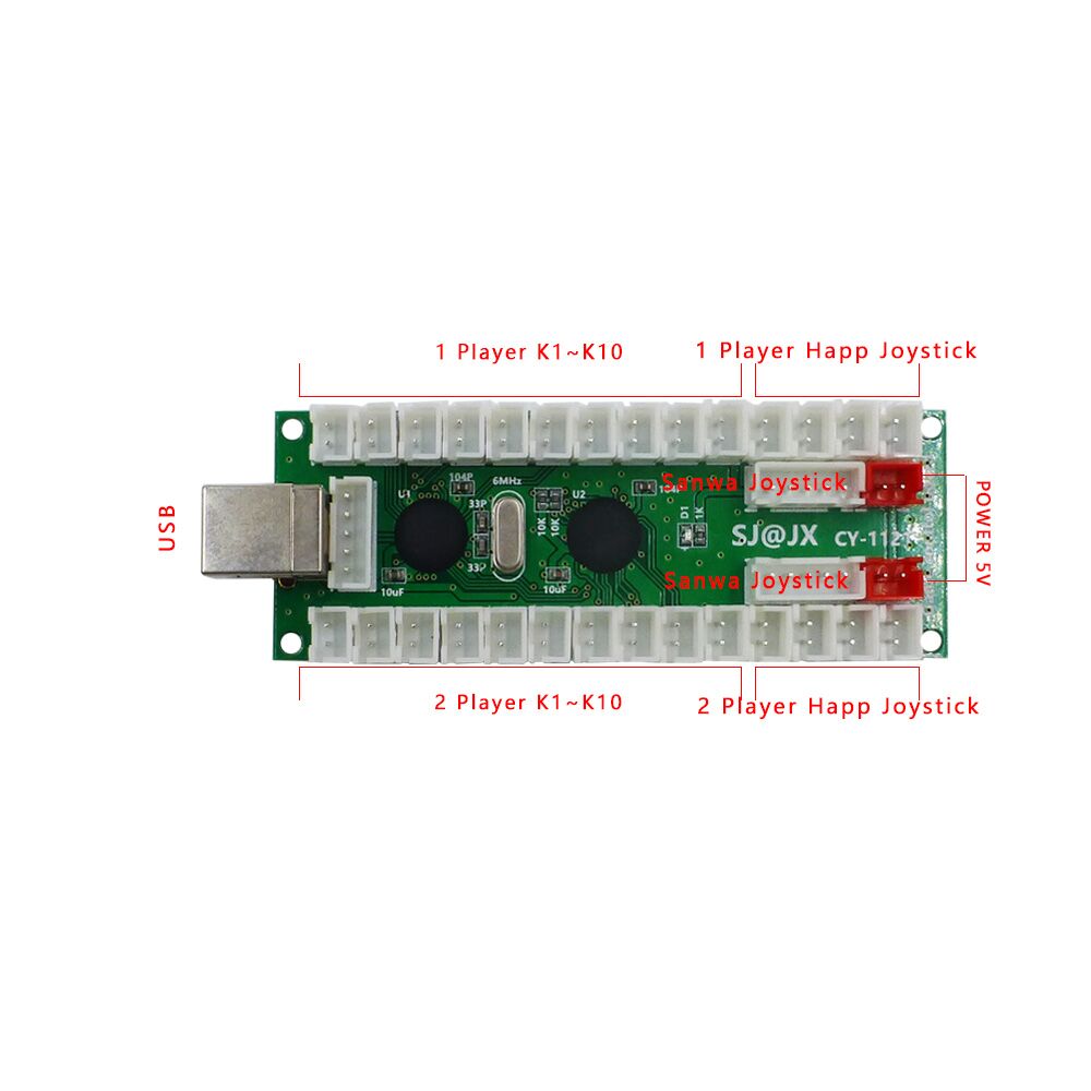 SJ@JX 2 プレーヤーアーケード DIY キットアーケー - Arcade Button Kit のレビューと価格