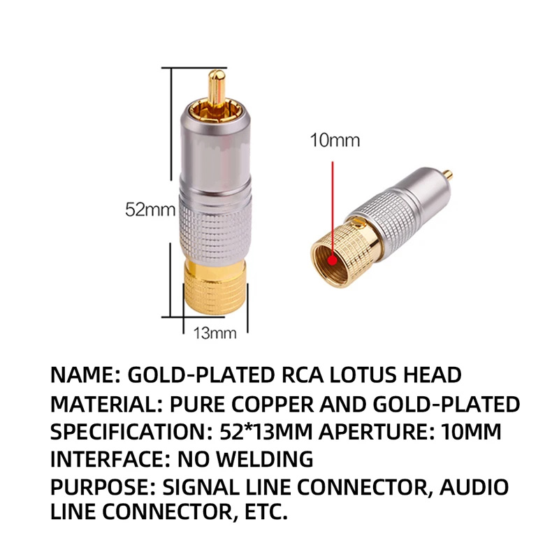 4 個ハイファイ 24 18K ゴールドメッキ RCA プラ - Composite Rca Cable のレビューと価格